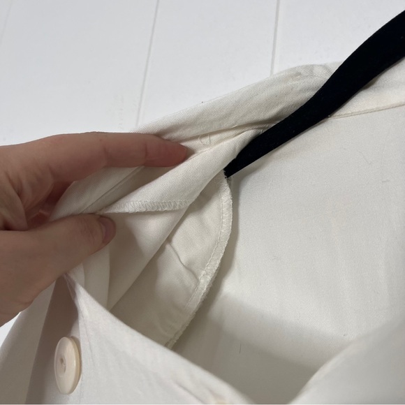 Vintage White Double-Breasted Midi Dress with pleated full skirt Retro Women 4 - Picture 9 of 9